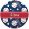 Baseball Ceramic Flat Ornament - Circle (Front)