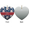 Baseball Ceramic Flat Ornament - Heart Front & Back (APPROVAL)