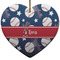 Baseball Heart Ceramic Ornament w/ Name or Text