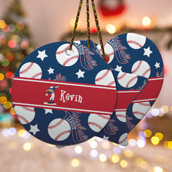 Baseball Ceramic Ornament w/ Name or Text