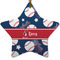 Baseball Ceramic Flat Ornament - Star (Front)