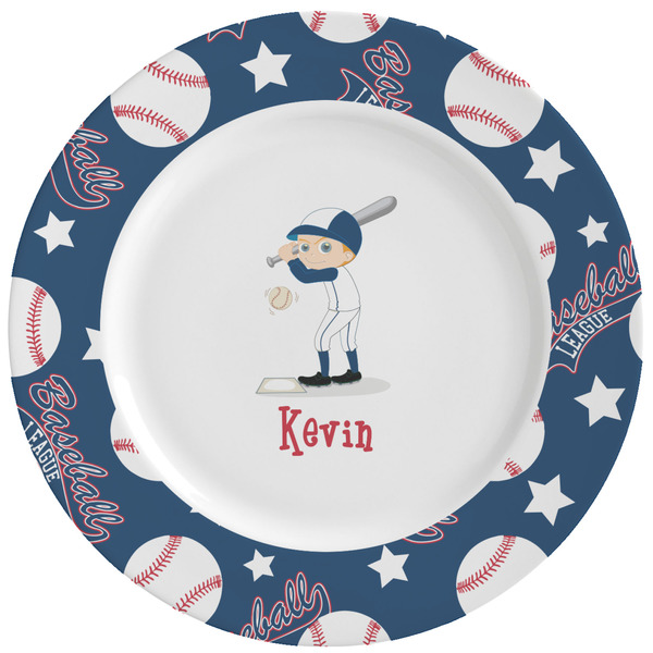 Custom Baseball Ceramic Dinner Plates (Set of 4) (Personalized)
