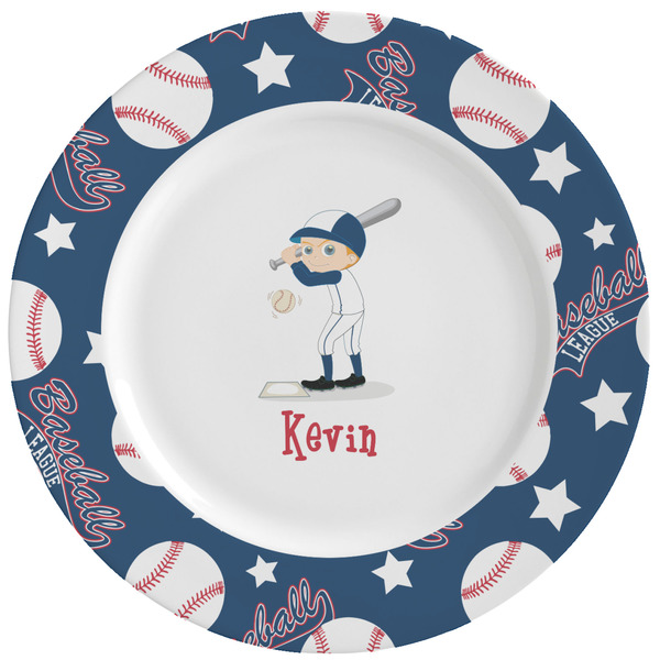 Custom Baseball Ceramic Dinner Plates (Set of 4) (Personalized)
