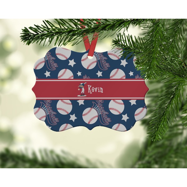 Baseball Christmas Ornament (On Tree)