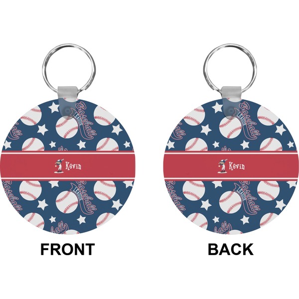 Baseball Circle Keychain (Front + Back)