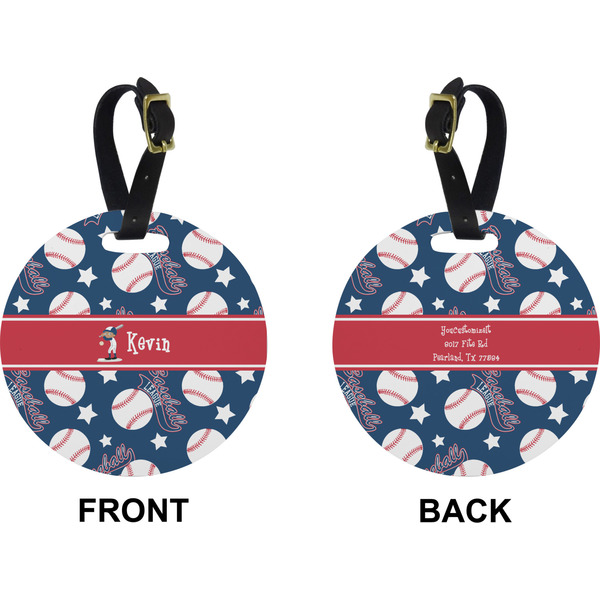 Baseball Circle Luggage Tag (Front + Back)