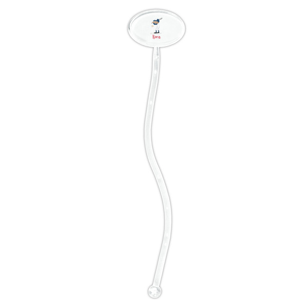 Baseball Clear Plastic 7" Stir Stick - Oval - Single Stick