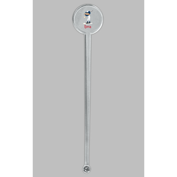 Baseball Clear Plastic 7" Stir Stick - Round - Single Stick