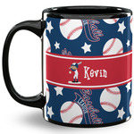 Baseball 11 Oz Coffee Mug - Black (Personalized)