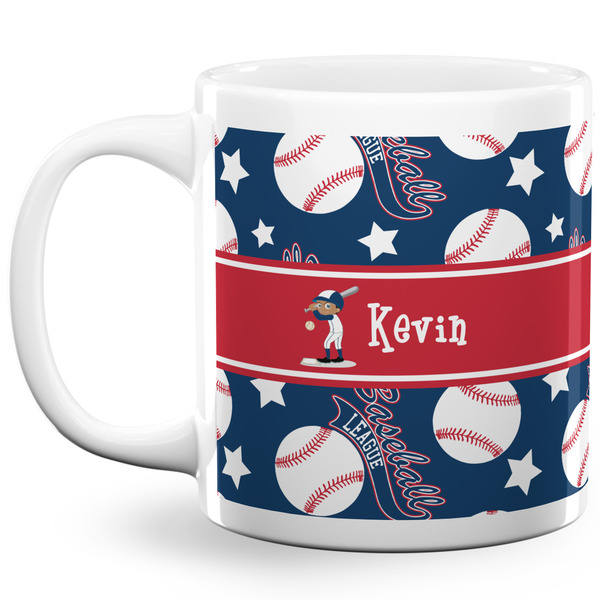 Custom Baseball 20 Oz Coffee Mug - White (Personalized)