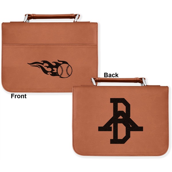 Baseball Cognac Leatherette Bible Covers - Large Double Sided Apvl