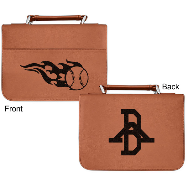 Baseball Cognac Leatherette Bible Covers - Small Double Sided Apvl