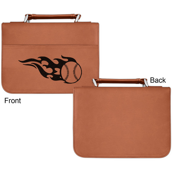 Baseball Cognac Leatherette Bible Covers - Small Single Sided Apvl