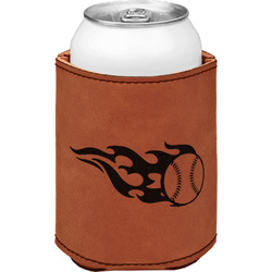 Baseball Leatherette Can Sleeve - Double Sided (Personalized)