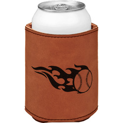 Baseball Leatherette Can Sleeve - Single Sided