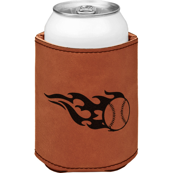 Custom Baseball Leatherette Can Sleeve - Double Sided (Personalized)