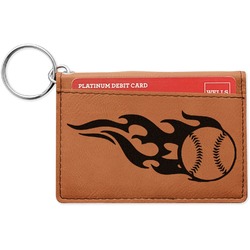 Baseball Leatherette Keychain ID Holder - Double Sided (Personalized)