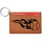 Baseball Cognac Leatherette Keychain ID Holders - Front Credit Card