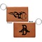 Baseball Cognac Leatherette Keychain ID Holders - Front and Back Apvl