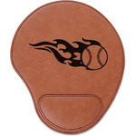 Baseball Leatherette Mouse Pad with Wrist Support