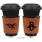 Baseball Cognac Leatherette Mug Sleeve - Double Sided Apvl