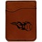 Baseball Cognac Leatherette Phone Wallet close up