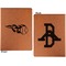 Baseball Cognac Leatherette Portfolios with Notepad - Large - Double Sided - Apvl
