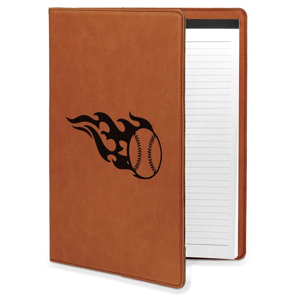 Custom Baseball Leatherette Portfolio with Notepad - Large - Double Sided (Personalized)
