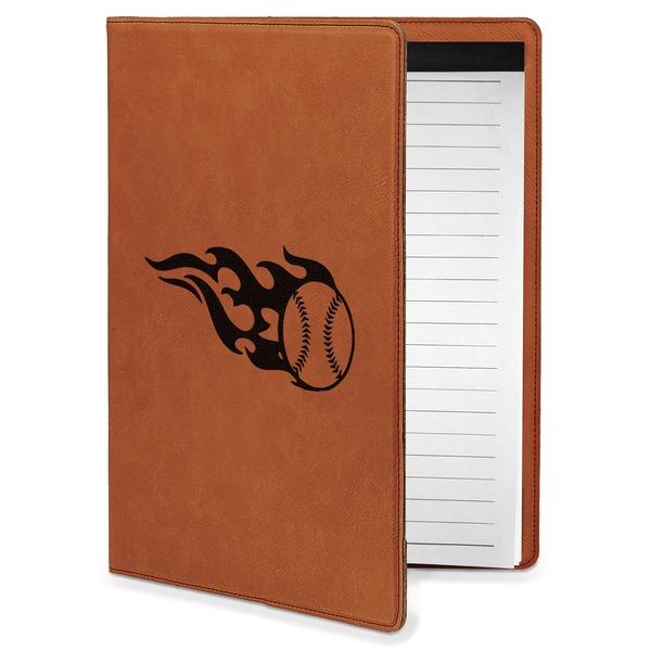 Custom Baseball Leatherette Portfolio with Notepad - Small - Double Sided (Personalized)