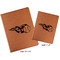 Baseball Cognac Leatherette Portfolios with Notepad - Compare Sizes