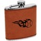 Baseball Cognac Leatherette Wrapped Stainless Steel Flask
