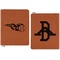 Baseball Cognac Leatherette Zipper Portfolios with Notepad - Double Sided - Apvl