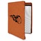 Baseball Cognac Leatherette Zipper Portfolios with Notepad - Main
