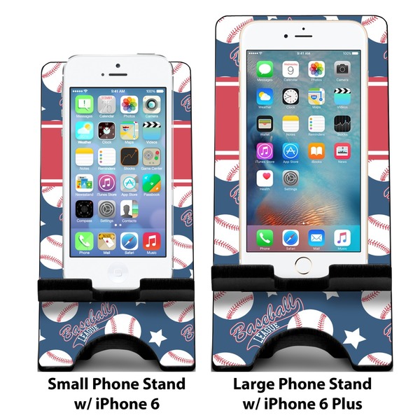 Baseball Compare Phone Stand Sizes - with iPhones