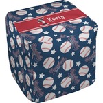 Baseball Cube Pouf Ottoman - 13" (Personalized)