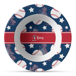 Baseball Plastic Bowl - Microwave Safe - Composite Polymer (Personalized)