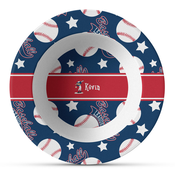 Custom Baseball Plastic Bowl - Microwave Safe - Composite Polymer (Personalized)