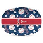 Baseball Plastic Platter - Microwave & Oven Safe Composite Polymer (Personalized)