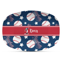 Baseball Plastic Platter - Microwave & Oven Safe Composite Polymer (Personalized)