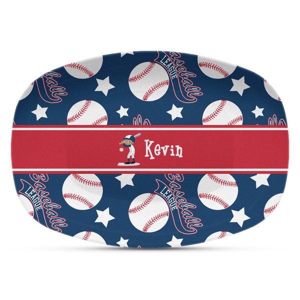 Custom Baseball Plastic Platter - Microwave & Oven Safe Composite Polymer (Personalized)