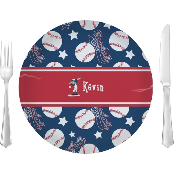 Custom Baseball Glass Lunch / Dinner Plate 10" (Personalized)