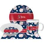 Baseball Dinner Set - Single 4 Pc Setting w/ Name or Text