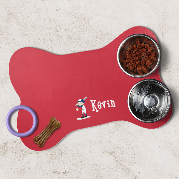 Baseball Dog Bone Shaped Mat Lifestyle
