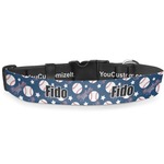 Baseball Deluxe Dog Collar - Small (8.5" to 12.5") (Personalized)
