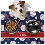 Baseball Dog Food Mat - Medium w/ Name or Text