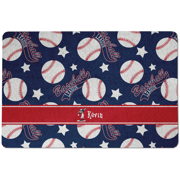 Custom Baseball Dog Food Mat w/ Name or Text