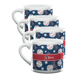 Baseball Double Shot Espresso Cups - Set of 4 (Personalized)