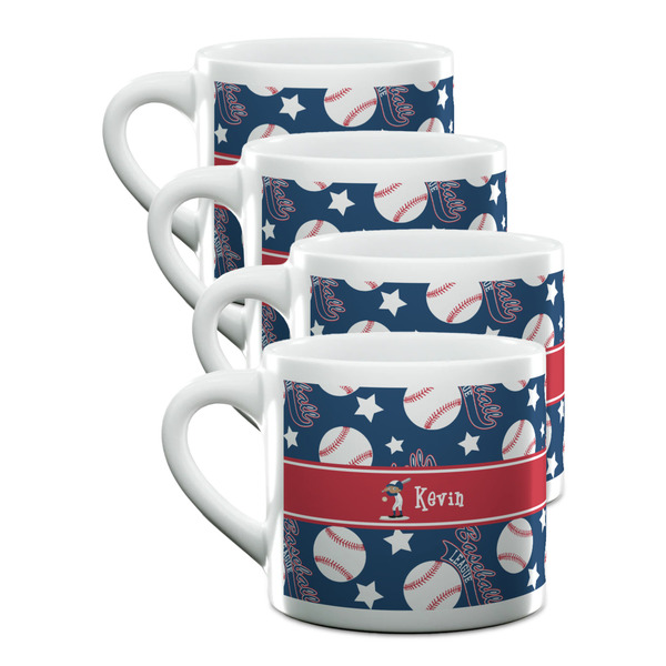 Custom Baseball Double Shot Espresso Cups - Set of 4 (Personalized)