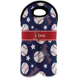 Baseball Wine Tote Bag (2 Bottles) (Personalized)