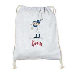 Baseball Drawstring Backpack - Sweatshirt Fleece - Double Sided (Personalized)